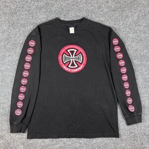 Vintage Independent Truck Company T Shirt Mens M Black Long Sleeve Skater Y2K